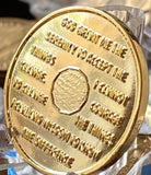 1 year AA Medallion 22k Gold Plated Sobriety Chip