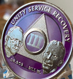 3 Year AA Founders Medallion Purple Nickel Sobriety Chip