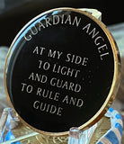 Guardian Angel Medallion Classic Black Gold Plated Tri-Plate Coin