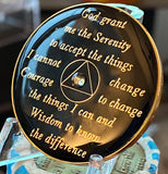 6 Year AA Medallion Black Transition Crystal Tri-plate Sobriety Chip