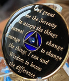 5 Year AA Medallion Blue Sapphire Transition Crystal Sobriety Chip