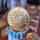 3 Month AA Medallion Camo Gold Plated Sobriety Chip