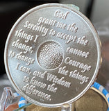 2 Year AA Medallion Purple Silver Plated Sobriety Chip