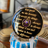 40 Year AA Medallion Purple Rainbow Crystal Sobriety Chip