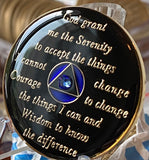 9 Year AA Medallion Blue Sapphire Transition Crystal Sobriety Chip