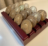 4 Row Wood Coin Display Stand Holds 16 AA Medallions 6x3.5