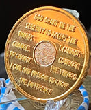 4 Year AA Medallion Bi-Plate Gold and Nickel Plated Sobriety Chip
