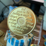 3 Month AA Medallion Camo Gold Plated Sobriety Chip