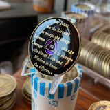 10 Year AA Medallion Purple Tri-plate Transition Crystal Sobriety Chip