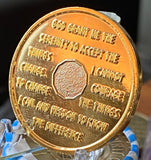 2 Year AA Medallion Gold Plated Sobriety Chip