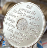 9 Year AA Medallion Pink Silver Plated Sobriety Chip