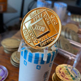 38 Year NA Gold Plated Sobriety Chip Narcotics Anonymous