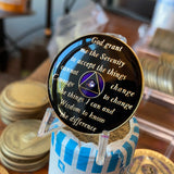 11 Year Purple AA Medallion Transition Crystal Sobriety Chip