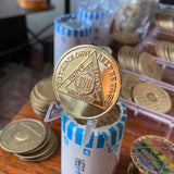 17 Year AA Medallion 22k Gold Plated Sobriety Chip