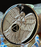 Guardian Angel Medallion Classic Black Gold Plated Tri-Plate Coin