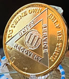 3 Year AA Medallion Bi-Plate Gold and Nickel Plated Sobriety Chip
