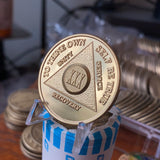 30 Year AA Medallion 24k Gold Plated Sobriety Chip