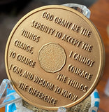 5 Year AA Medallion Premium Bronze Sobriety Chip