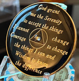 6 Year AA Medallion Black Transition Crystal Tri-plate Sobriety Chip