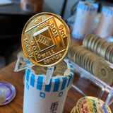 38 Year NA Gold Plated Sobriety Chip Narcotics Anonymous