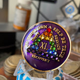 40 Year AA Medallion Purple Rainbow Crystal Sobriety Chip