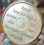9 Year AA Founders Medallion Purple Nickel Plated Sobriety Chip