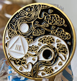 1 - 30 Year AA Medallion Sakura Tree Cherry Blossom Ying Yang Serenity Prayer Medallion