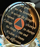 41 Year AA Medallion Black and Orange Tri-plate Sobriety Chip