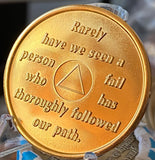 4 Year AA Founders Medallion Red Gold Plated Sobriety Chip