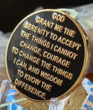 4 Year Elegant Black Sobriety Chip Medallion Given To and By AA Members