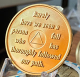 AA Founders Month Medallion Ocean Breeze Blue Gold Sobriety Chip