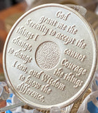 9 Month AA Medallion Purple Silver Plated Sobriety Chip