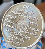 10 Year AA Medallion Silver Plated Sobriety Chip