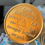 7 Year AA Founders Medallion Purple Gold Plated Sobriety Chip