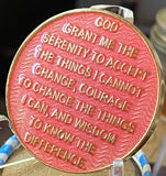 24 Hours AA Medallion Reflex Pink Gold Plated Sobriety Chip