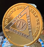 4 Year AA Medallion Bi-Plate Gold and Nickel Plated Sobriety Chip