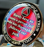 8 Year AA Founders Medallion Blue Tri-Plate Sobriety Chip