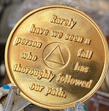 25 Year AA Founders Medallion Ocean Breeze Blue Gold Plated Sobriety w