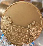 Engravable 1 2 3 4 5 6 7 8 9 10 11 Month AA Medallion 1.5" Large Challenge Coin Premium Bronze Sobriety Chip