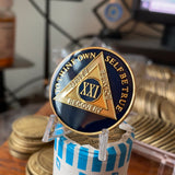 21 Year AA Medallion Midnight Blue