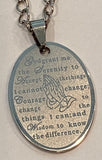 Praying Hands Serenity Prayer Pendant Necklace Silver Color