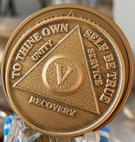 2 Month AA Medallion 1.5" Large Challenge Coin Premium Bronze Sobriety Chip