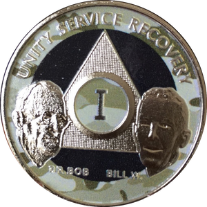 Custom Color AA Founders Bill & Bob Medallion Sobriety Chips Gold & Silver Plated