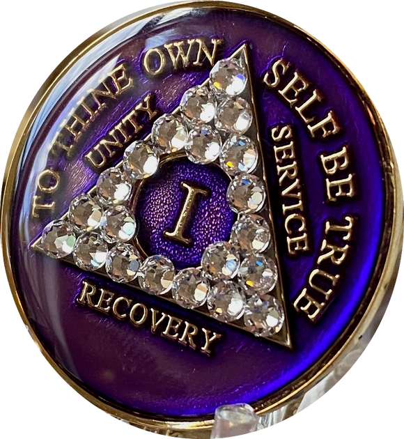 AA Medallions Purple Color With Crystals