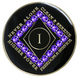 1 Year NA Style Clean Time Crystal Black Medallion Choose Your Crystal Color