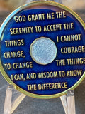 10 Year AA Medallion Midnight Blue Tri-plate Sobriety Chip