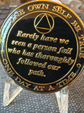 31 Year AA Founders Medallion Black Tri-plate Sobriety Chip Coin