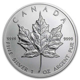 1 oz Silver Canadian Maple Leaf Coin .9999 Bullion BU