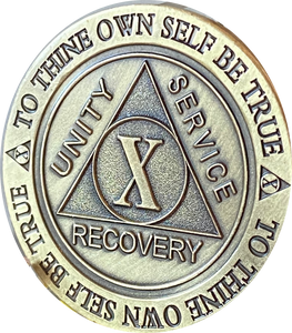 10 Year AA Medallion Trust God Clean House Help Others Doctor Bob Chip