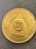 36 Year AA Medallion 24k Gold Plated Sobriety Chip